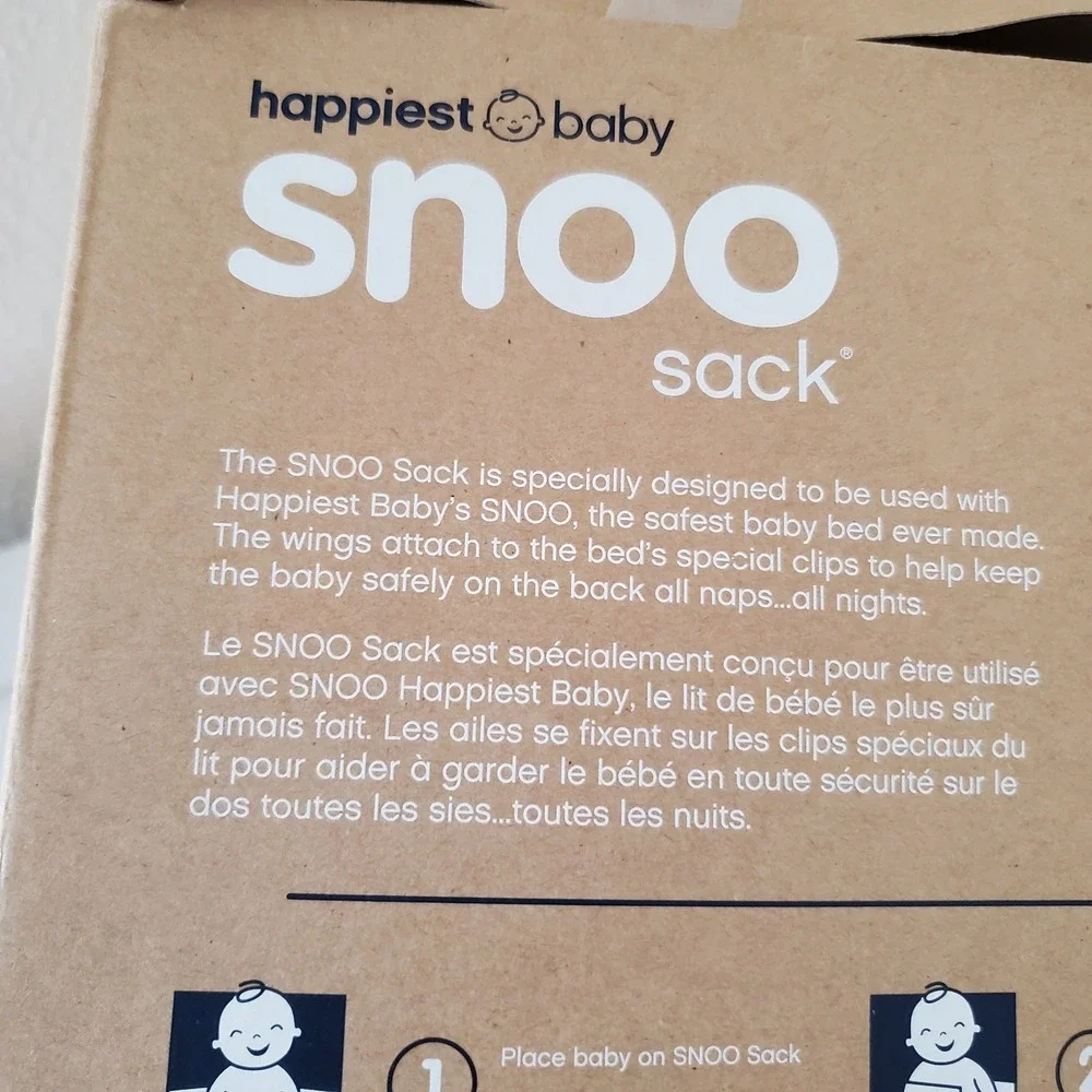 Happiest Baby SNOO Sack Organic Cotton Swaddle Ivory White Size Medium M 12-18lb